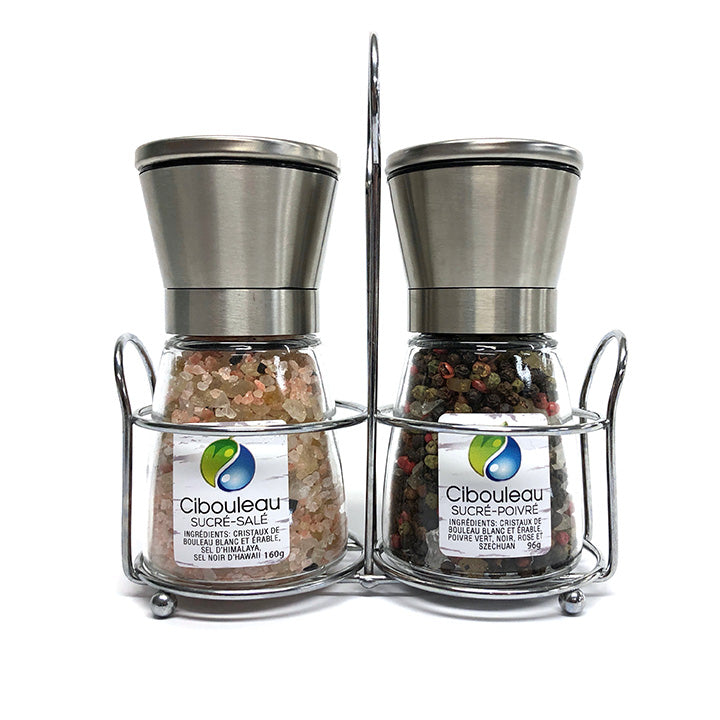 Ensemble de sel sucré salé et de poivre sucré poivré - Cibouleau