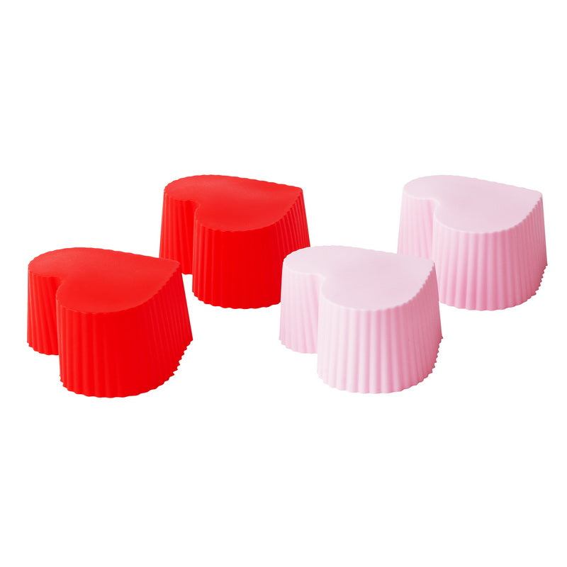 Ensemble de 12 moules à muffin en silicone Coeur