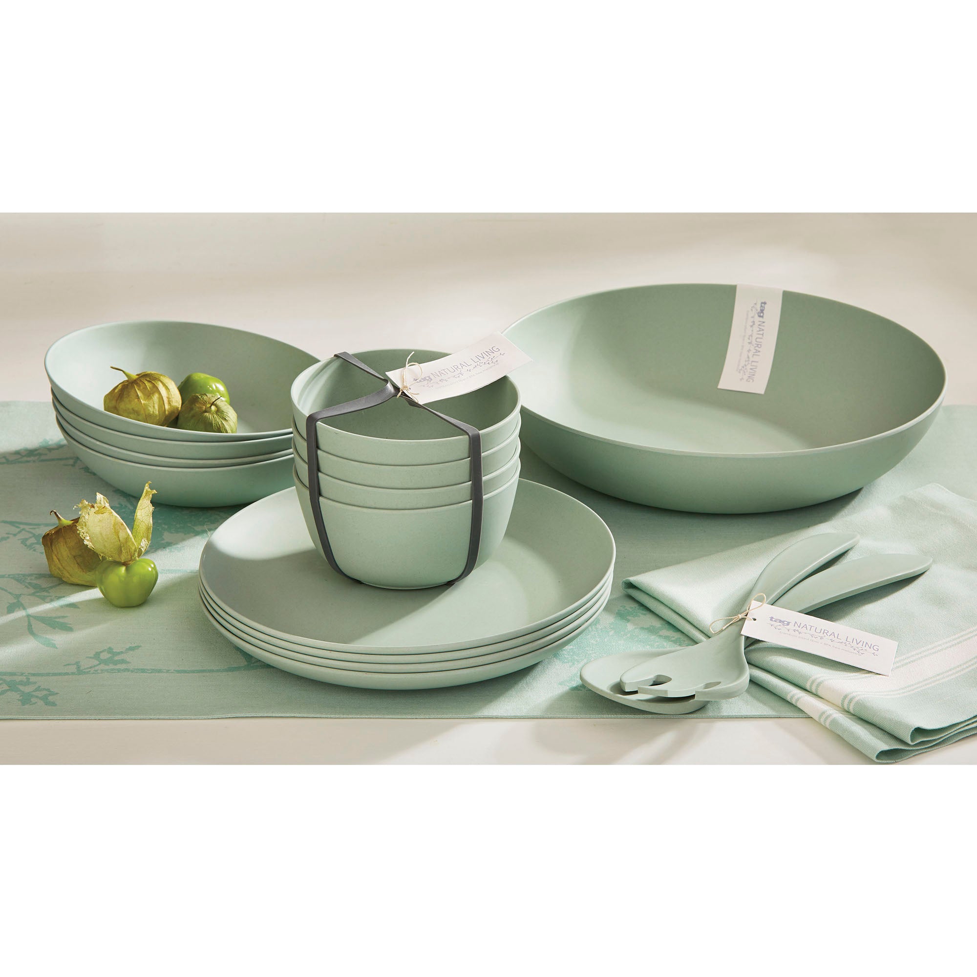 Aqua Bamboo Fiber Salad Utensil Set of 2