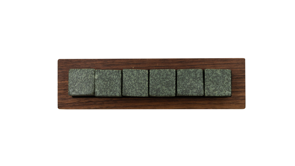 Set of 6 Green Gabbro Whiskey Stones - Lithology