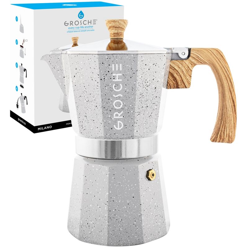 Cafetière Moka Milano Grise 6 tasses - Grosche