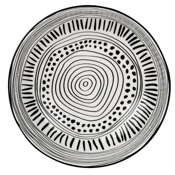 8in Black Lined Bowl