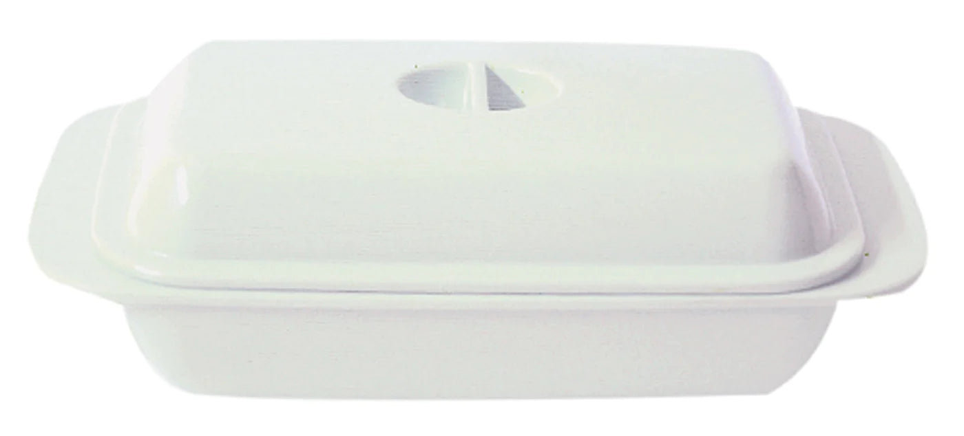 White melamine butter dish
