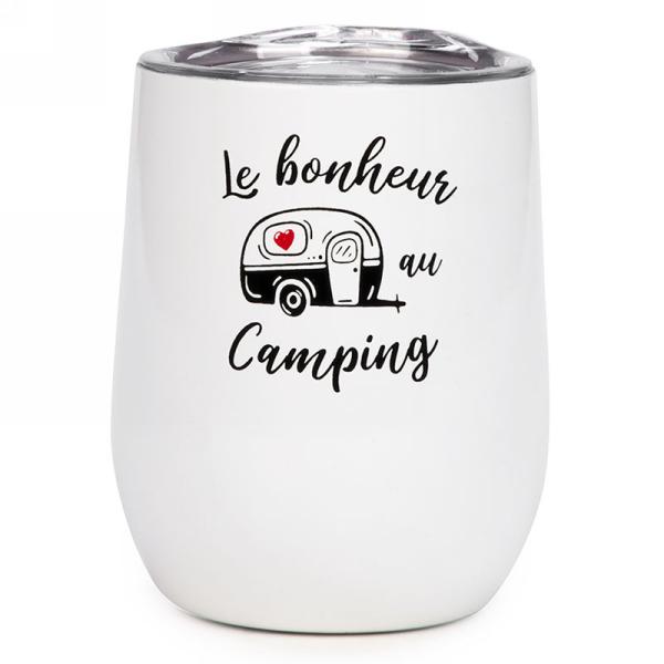 Gobelet isolé "Le bonheur au camping"