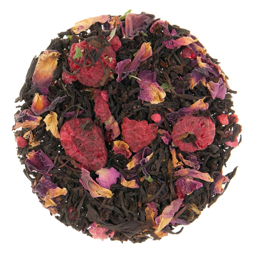 Thé noir à la framboise 60g - La maison du bleuet