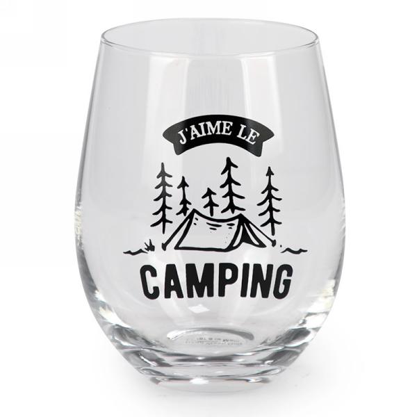 Verre à vin "J'aime le camping"