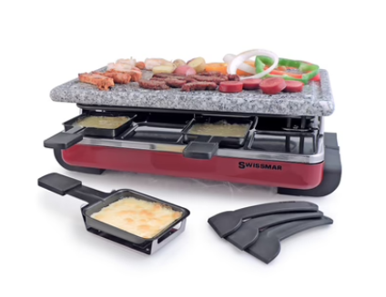 Poêle à raclette Dessus en granite Rouge classique - Swissmar