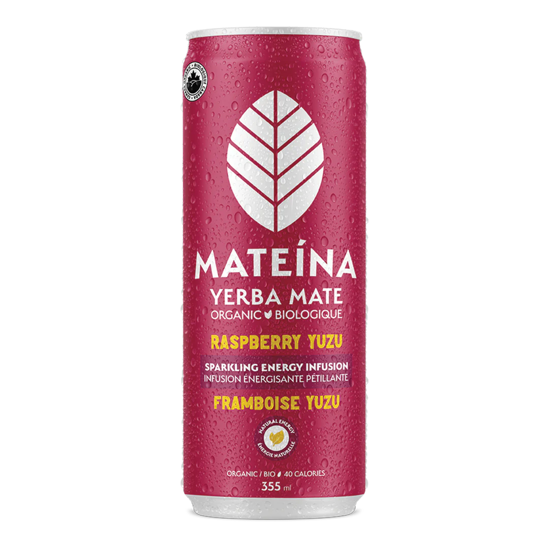 Boisson énergisante Framboise et Yuzu 355 ml - Mateina