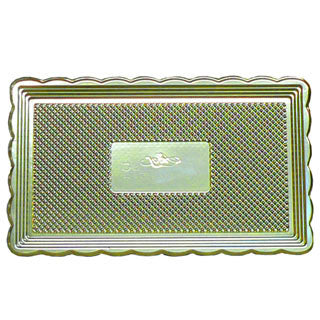 Plateau doré rectangulaire pour gâteau
