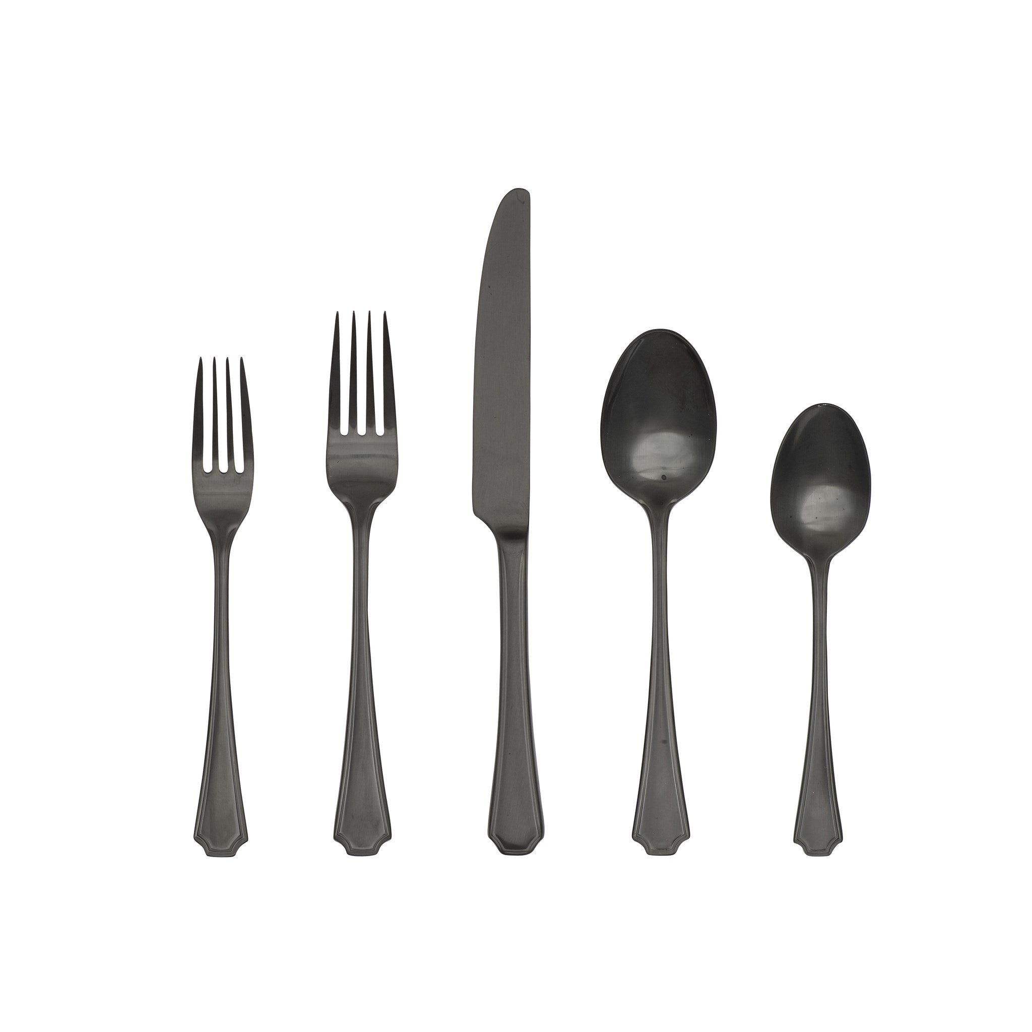 Ensemble d'ustensiles Park avenue Noir mat 20 pièces