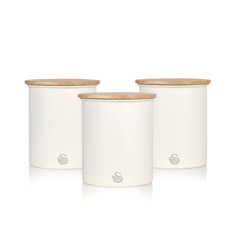 Ensemble de 3 pots avec couvercle hermétique en bambou 1.84L