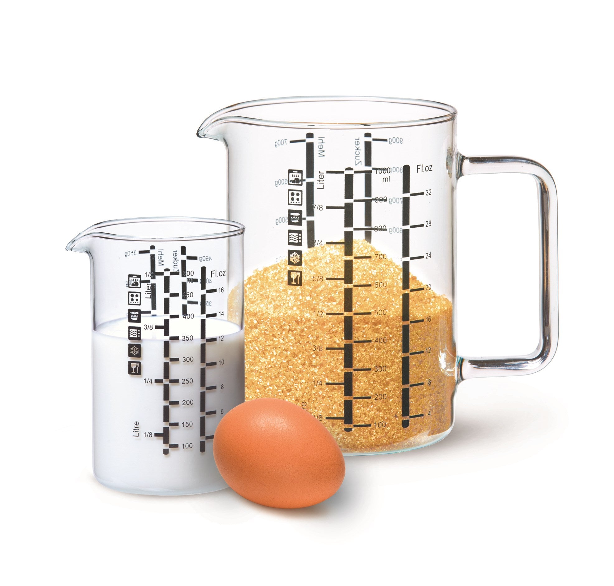 Ensemble de 2 tasses à mesurer 0.5L et 1L