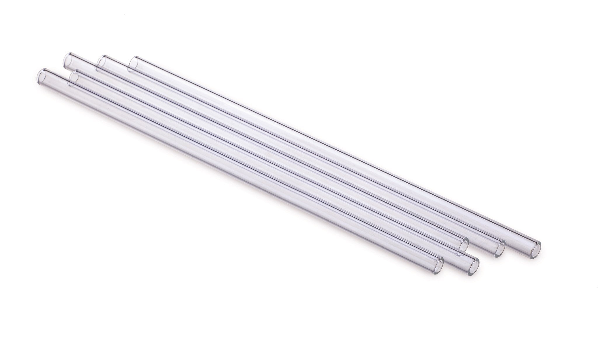 Ensemble de 6 pailles droites en verre 23cm et brosse