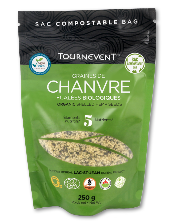 Organic hulled hemp seeds 250g - Tournevent