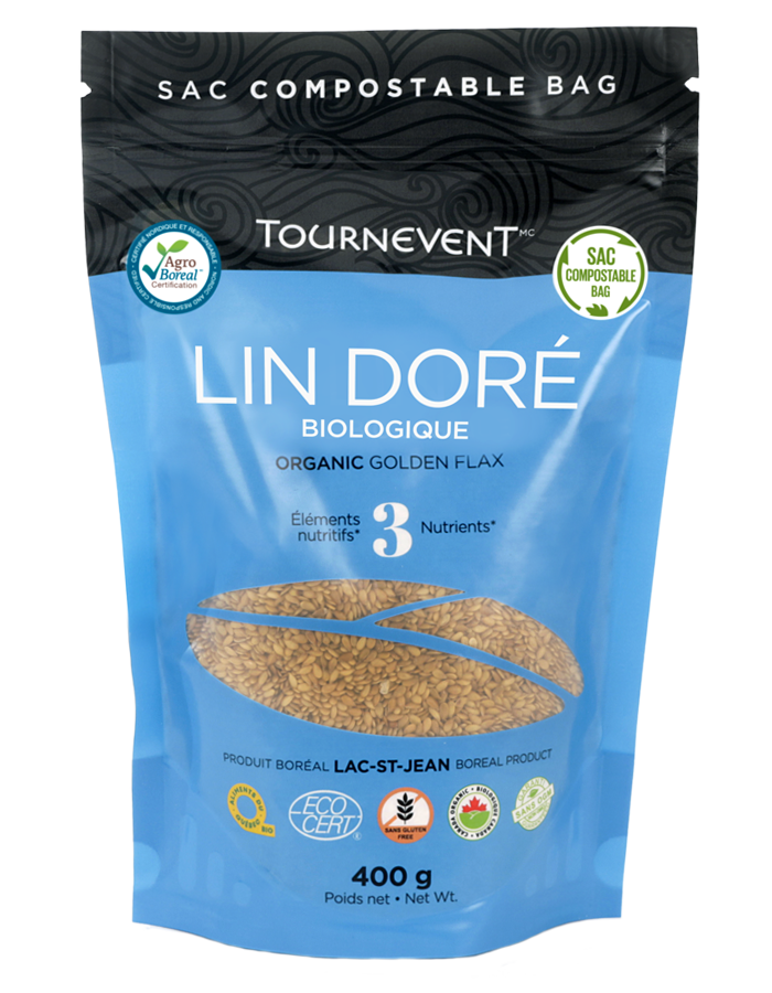 Organic Golden Flax Seeds 400g - Tournevent