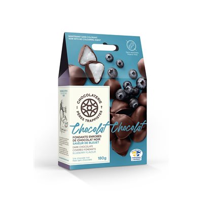 Fondants aux bleuets enrobés de chocolat noir 180g