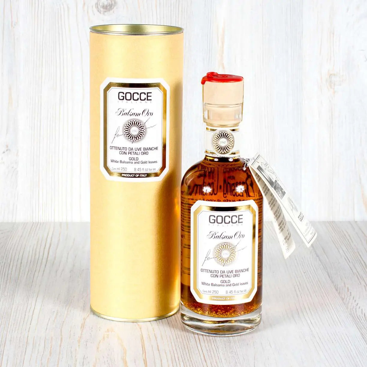 Vinaigre balsamique blanc avec paillettes d'or 250ml