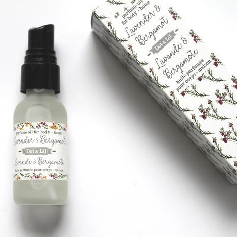 Huile parfumée corps + maison à la lavande & bergamote - Dot & Lil