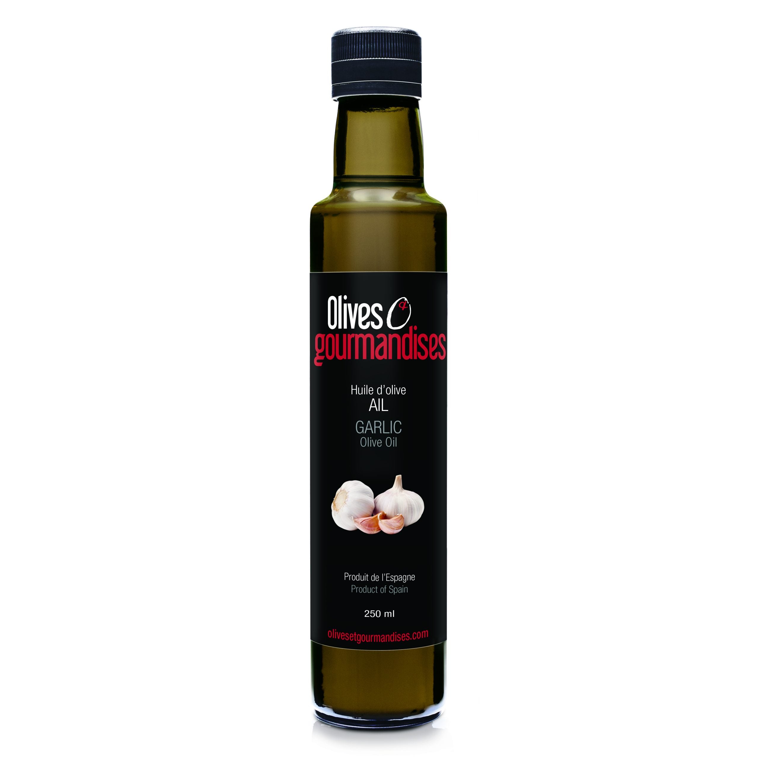 Huile d'olive à l'ail 250ml - Olives & Gourmandises