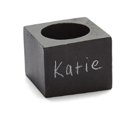 Ensemble de 4 anneaux pour serviette en ardoise Noir