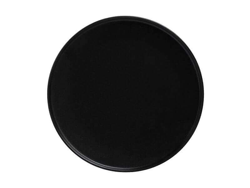 Black plate with rim, Caviar design, 24.5 cm - Maxwell &amp; Williams