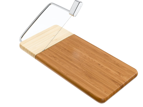 Bamboo board with cheese slicer