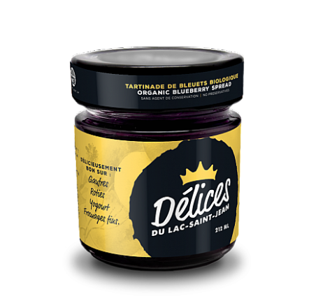 Tartinade biologique de bleuets sauvages 212ml - Délices du Lac St-Jean