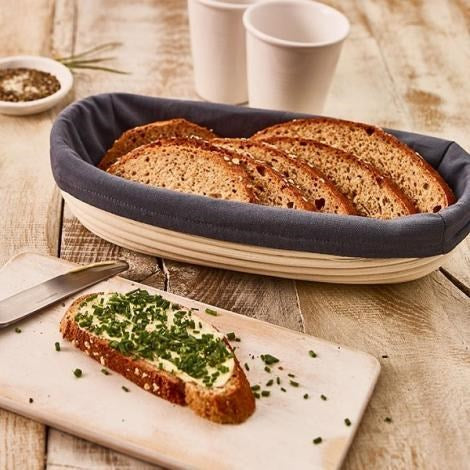 Housse en coton pour panier de fermentation 42x17cm gris foncé