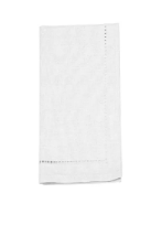 Ensemble de 4 serviettes de table ajourées en lin Blanc