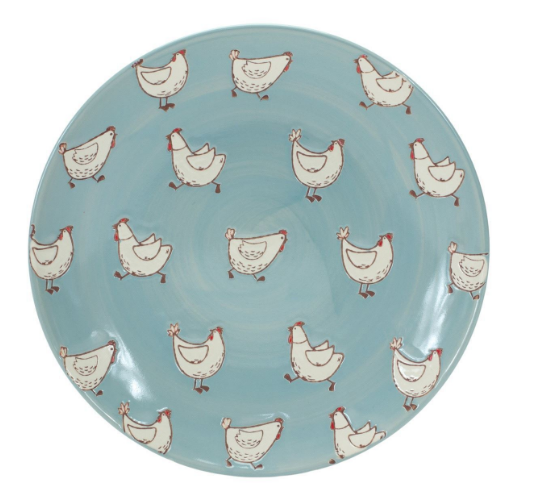 Powder Blue Chicken Plate 8 in