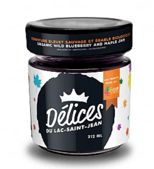 Confiture de bleuets sauvages et érable biologique 212 ml - Délices du Lac St-Jean
