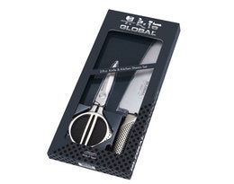 Chef's knife and kitchen scissors set - Global