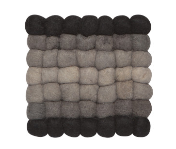 Sous-plat carré gris en laine 6po