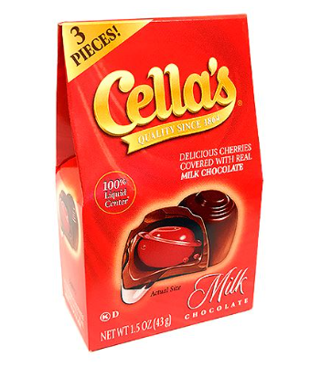Mini boite de chocolat à la cerise Cella's 43g