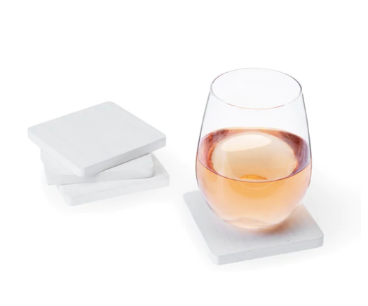 Ensemble de 4 sous-verres blanchis à la chaux