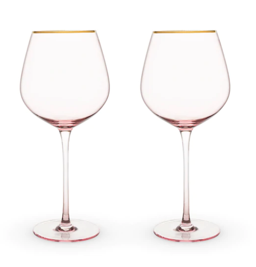 Ensemble de 2 coupes à vin rouge en crystal rose 20 oz
