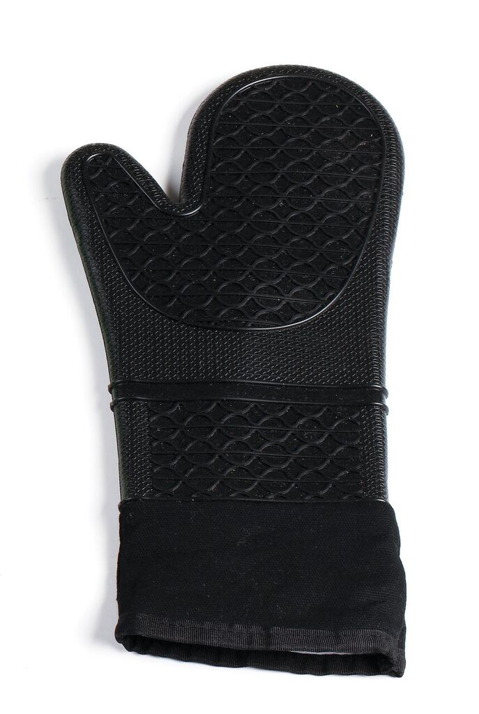 Mitaine pour le four noire en silicone 15 po