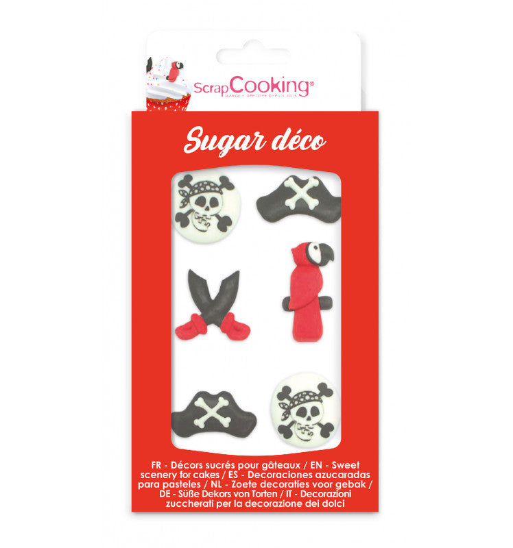 Ensemble de 6 décorations en sucre Pirate