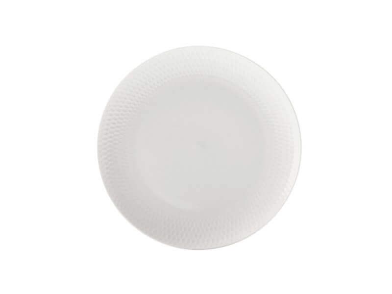 White plate with embossed pattern 18cm