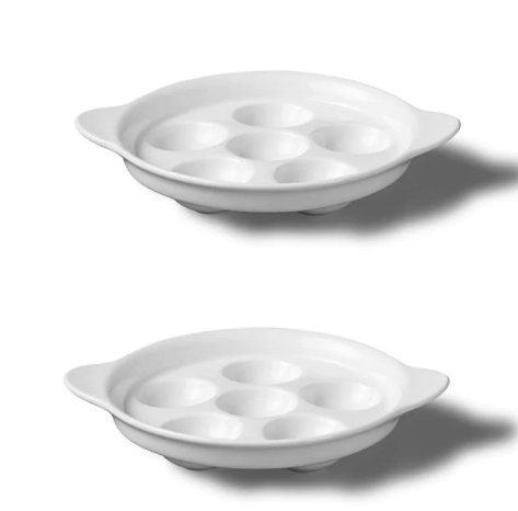 Ensemble de 2 plats à escargots