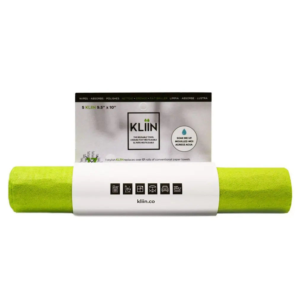 Rouleau de 5 lingettes réutilisables Vertes Kliin Eugène Allard Cuisine et Tendances
