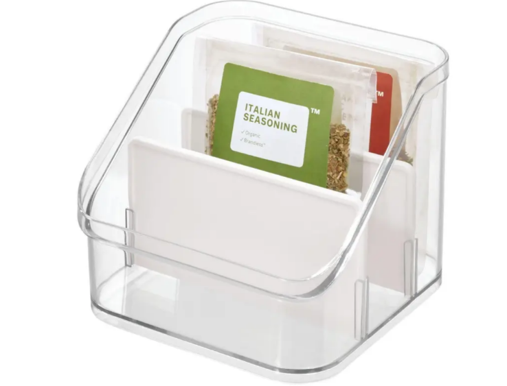 Rangement avec 3 compartiments en plastique 16 x 16 x 13.3 cm