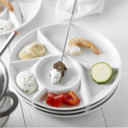 Ensemble de 4 assiettes à fondue rondes - Trudeau