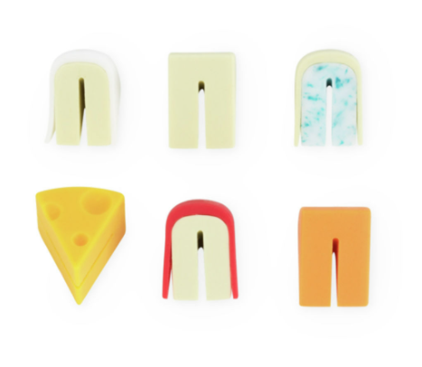 Ensemble de 6 marqueurs à coupe à vin Fromages