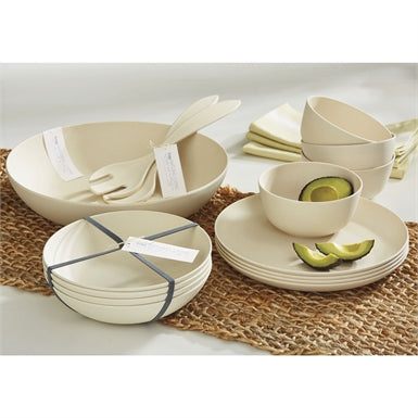 Set of 2 bamboo fiber salad utensils