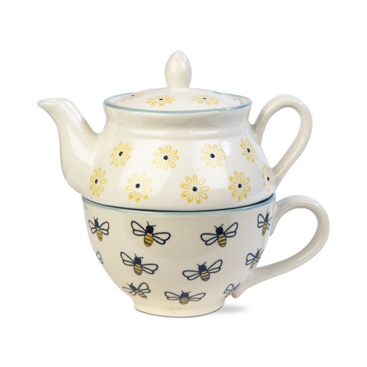 Ensemble théière et tasse motif abeille 16oz