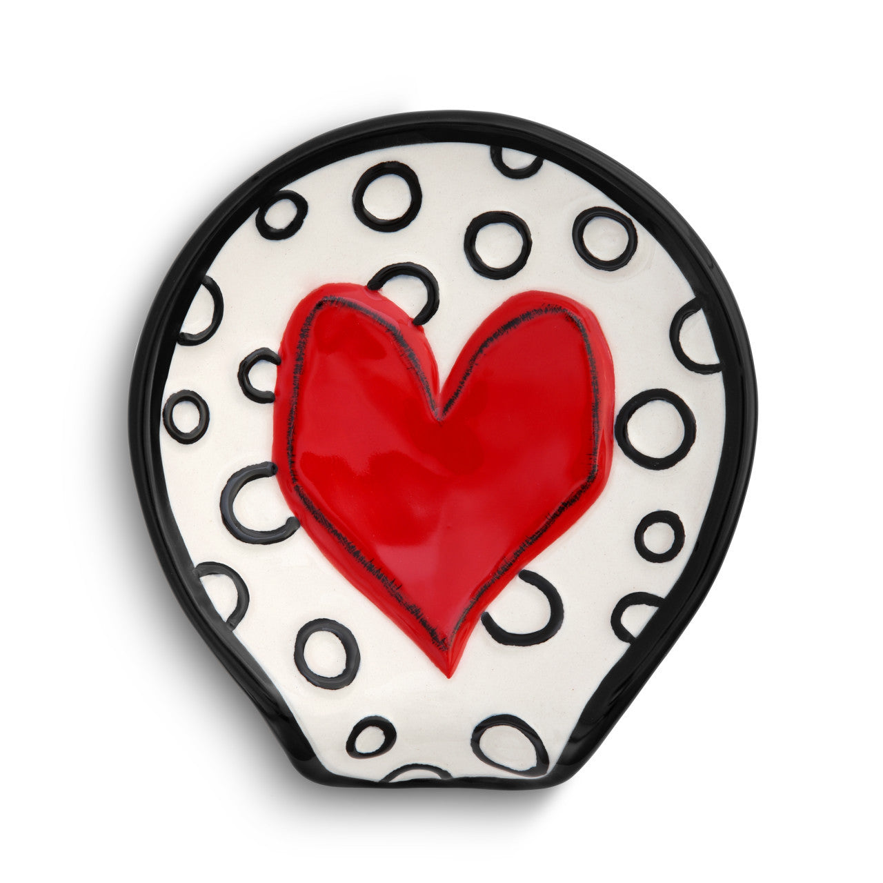 Repose-cuillère picoté Coeur rouge