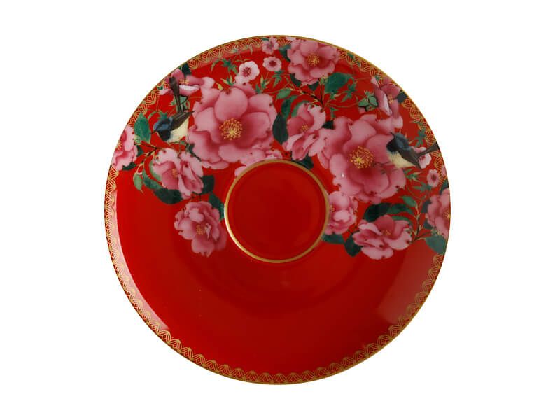 Tasse avec soucoupe Silk road Rouge cerise 200ml