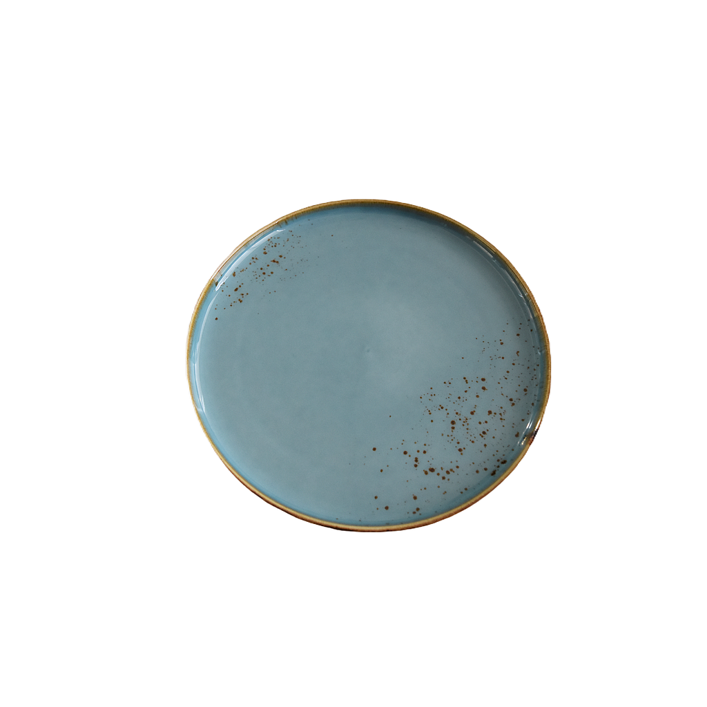 Assiette ronde Terra bleu pâle 9 po