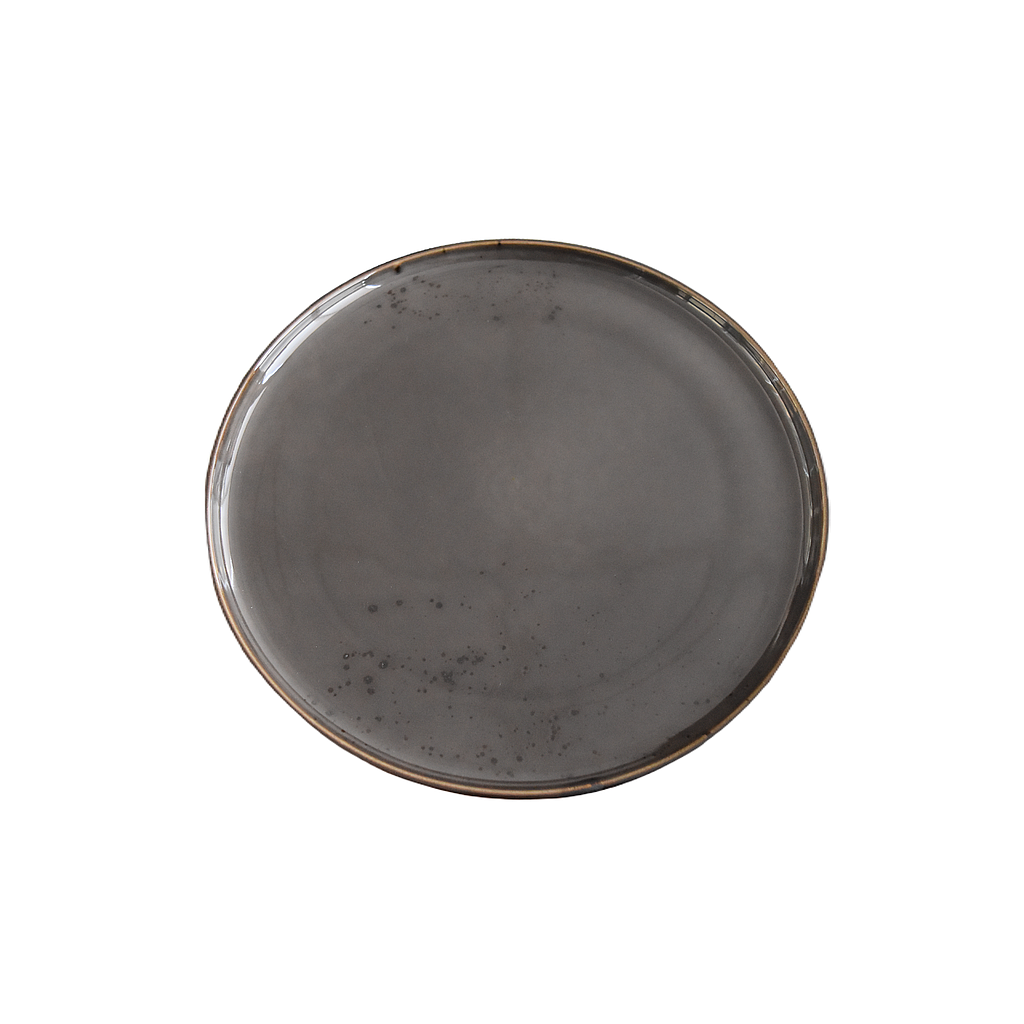 Assiette ronde brun 11 po